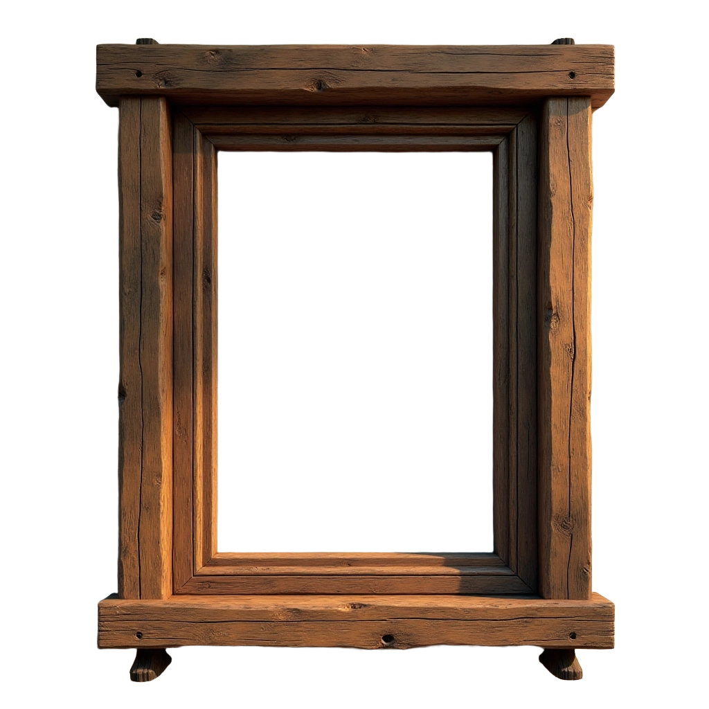 Rustic Wooden Window Frame